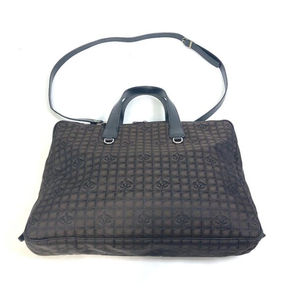 CHANEL New travel line Hand Bag Shoulder Bag 2WAY bag Business bag Brown - Picture 7 of 14